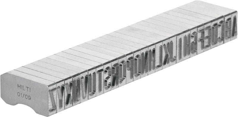 Punções marcadores de aço X-MC S 5.6/10 Ponta afiada, letras estreitas e caractéres numéricos para marcações de identificação de estampagem em metal