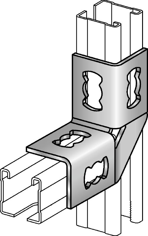 Ligador angular MQW-4-90 Cotovelo de 90 graus galvanizado para unir várias calhas de instalação MQ