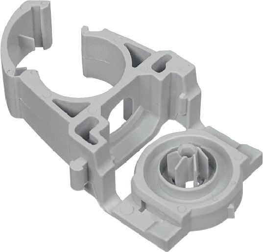 Abraçadeira para tubagem X-EKSC MX Grampo plástico para cabos/condutas com design de encaixe e bloqueio para utilizar com pregos em pente