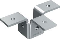 União tripla MT-C-T 3D/3 União tripla para ligar quatro calhas de instalação numa estrutura 3D