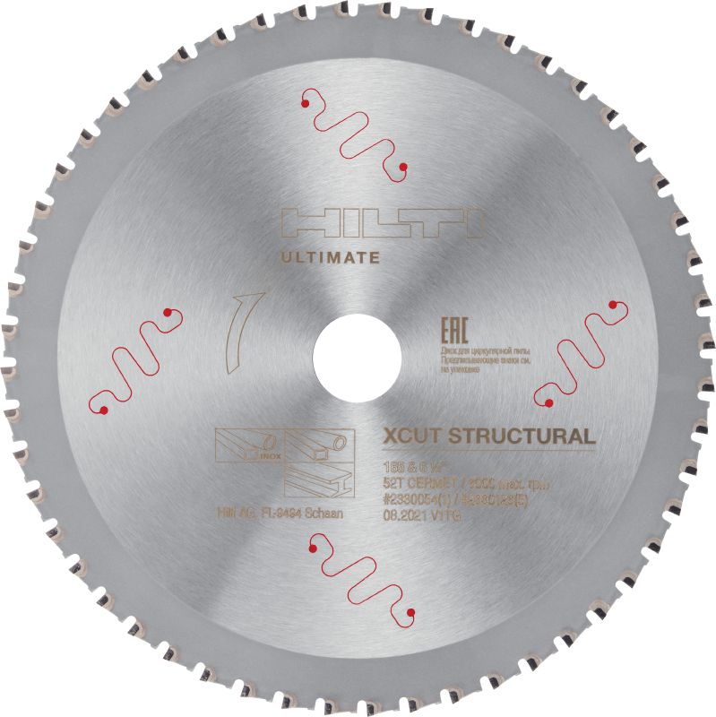 Disco X-Cut de serra circular para cortar estruturas em aço inoxidável e aço normal Disco para serra circular de desempenho superior com dentes de carboneto para cortar aço estrutural, incluindo aço inoxidável, com maior rapidez e durar mais tempo