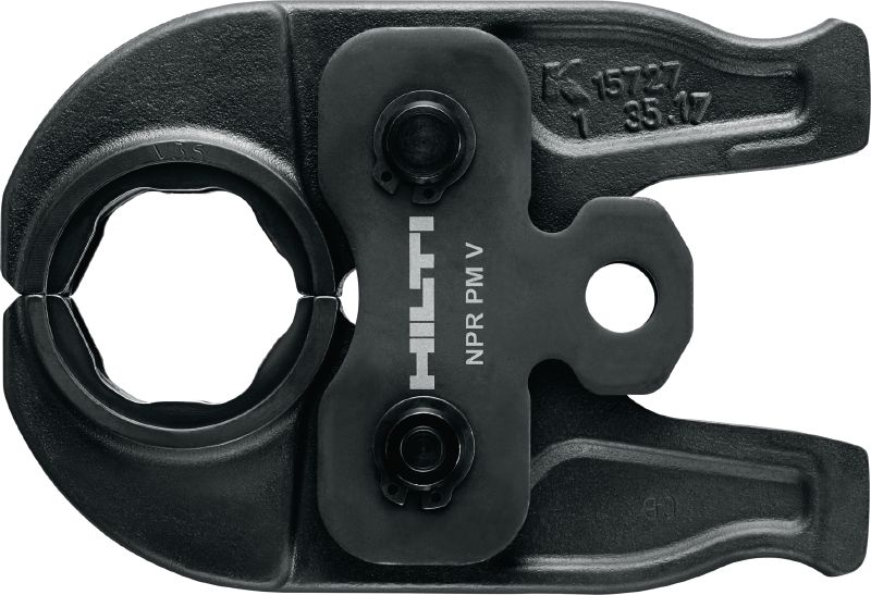 Mandíbula de prensagem de tubos NPR PM V Mandíbulas de prensagem para sistemas de tubagens de perfil V até 35 mm. Compatíveis com a prensadora de tubos Hilti NPR 19-A