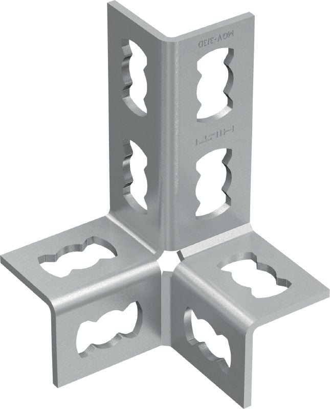 Ligador de calhas MQV-3/3 D Ligador de calhas galvanizado para estruturas tridimensionais