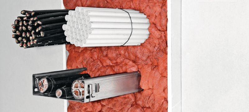 Espuma expansiva antifogo CFS-F FX Espuma expansiva antifogo fácil de instalar para ajudar a criar uma barreira contra incêndio e fumo à volta dos cabos e das penetrações mistas Aplicações 1