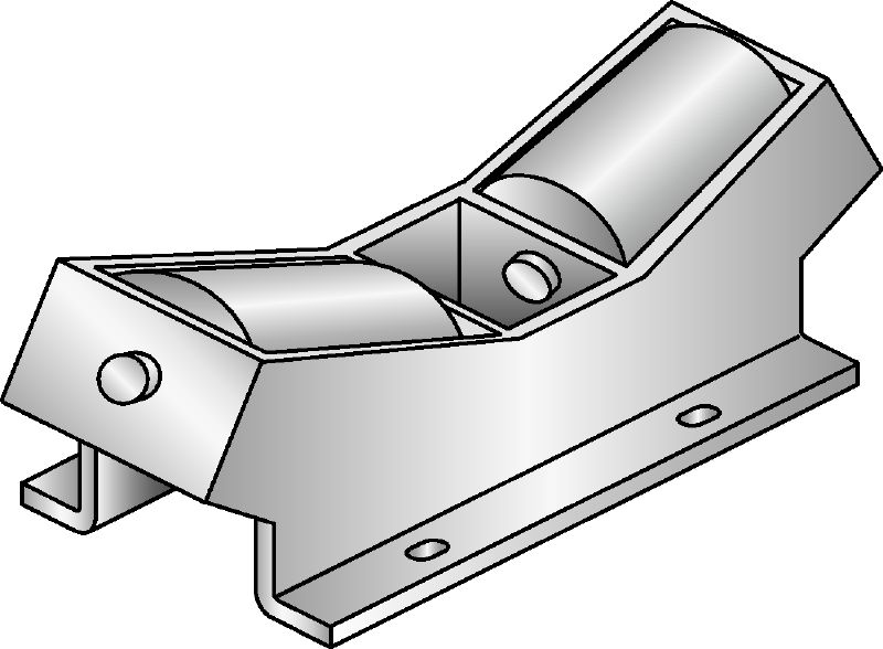 Rolete para tubos MI-DPR Ligador galvanizado a quente (HDG) fixado à viga MI para acomodar a expansão de tubos em aplicações para cargas elevadas