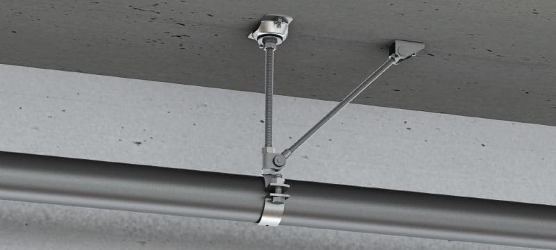 MFP-L-I Ponto fixo ligeiro Ponto fixo galvanizado, contraventado de um dos lados, com isolamento acústico para aplicações de cargas ligeiras até 4 kN Aplicações 1