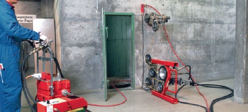 Cabo diamantado eletrogalvanizado SP-L/M (Betão e Aço) Cabo diamantado premium para cortar betão armado a alta velocidade (serra de corte por cabo de 10-15 kW) Aplicações 1