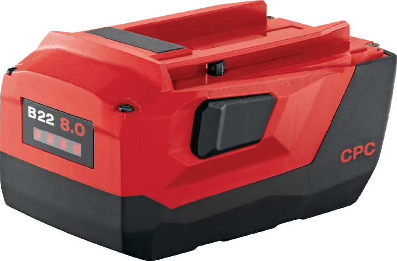 Bateria B22 8.0 22V Bateria de iões de lítio 22V 8.0 Ah de máxima potência para um tempo de operação excecional