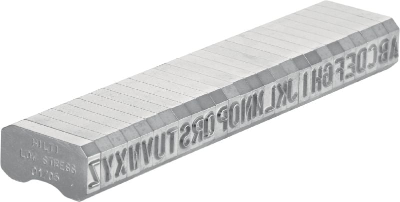 Punções marcadores de aço X-MC LS 5.6/6 Ponta redonda, letras estreitas e caractéres numéricos para marcações de identificação de estampagem em metal