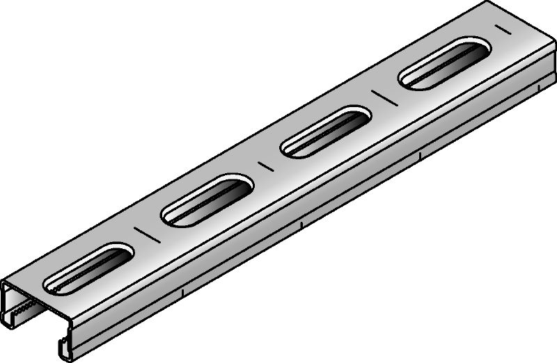 MM-C-16 Calha de instalação galvanizada MM com 16mm de altura para aplicações ligeiras