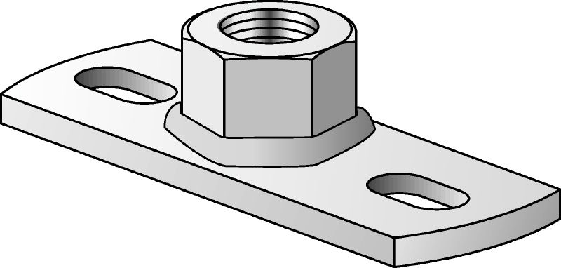 Placa base de ponto fixo MGM 2 Placa de base de 2 orifícios premium galvanizada para aplicações de ponto fixo de carga leve (métrico)