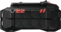 B 22-195 Bateria Nuron Bateria de iões de lítio, 22V e de grande capacidade concebida para aumentar o desempenho e a autonomia das ferramentas elétricas com tecnologia Nuron para serviços de média e grande exigência