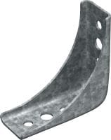Ângulo universal MT-C-GS OC Ângulo universal com reforço lateral para estruturas exigentes de calhas de instalação sujeitas a cargas 3D em espaços exteriores com baixo teor de poluição