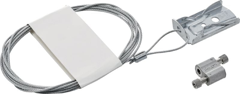 Sistema de suspensão de cabos X-MW MX Sistema de suspensão de cabos para condutas AVAC em espiral e luminárias, instaladas com ferramentas de fixação a bateria