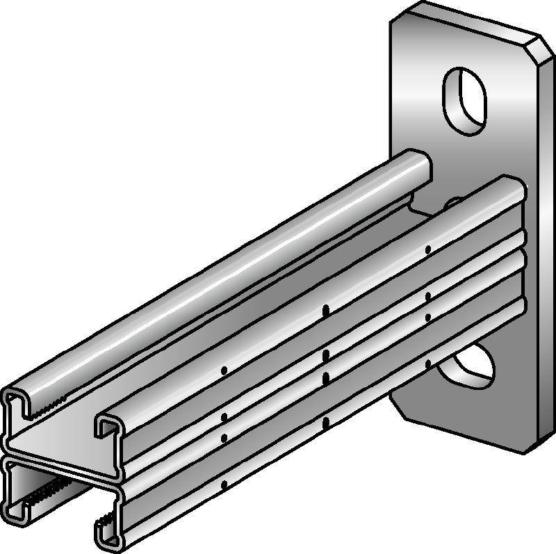 Braço de calha duplo MQK-21 D Braço de calha duplo galvanizado para aplicações interiores de cargas médias