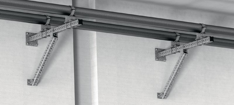 MIC-CU-MAH Ligador galvanizado a quente (HDG) para fixar vigas diretamente ao betão em ângulos entre 0° e 180° Aplicações 1
