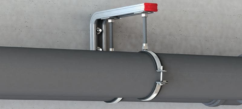 Abraçadeira de fecho rápido para tubagens ligeiras MP-L-I (isolamento acústico) Abraçadeira galvanizada premium com fecho rápido para aplicações económicas de cargas ligeiras Aplicações 1