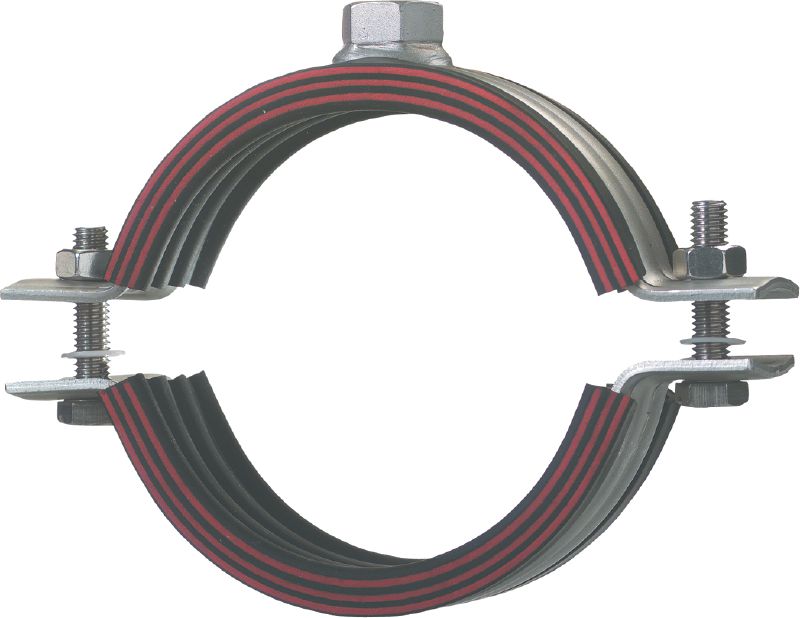 MP-MRI Abraçadeira para tubagem para cargas elevadas (isolamento acústico) Abraçadeira em aço inoxidável premium com isolamento acústico para aplicações de tubagens exigentes (unidades métricas)