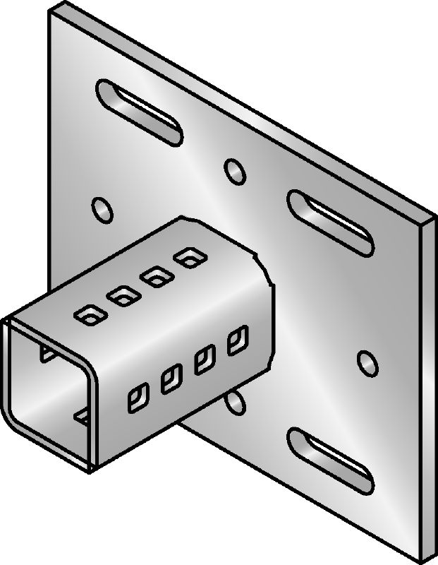 Placa de base MIC-SH (para a MI-90) Base galvanizada a quente (HDG) para fixação de vigas MI-90 a aço para aplicações de elevada exigência